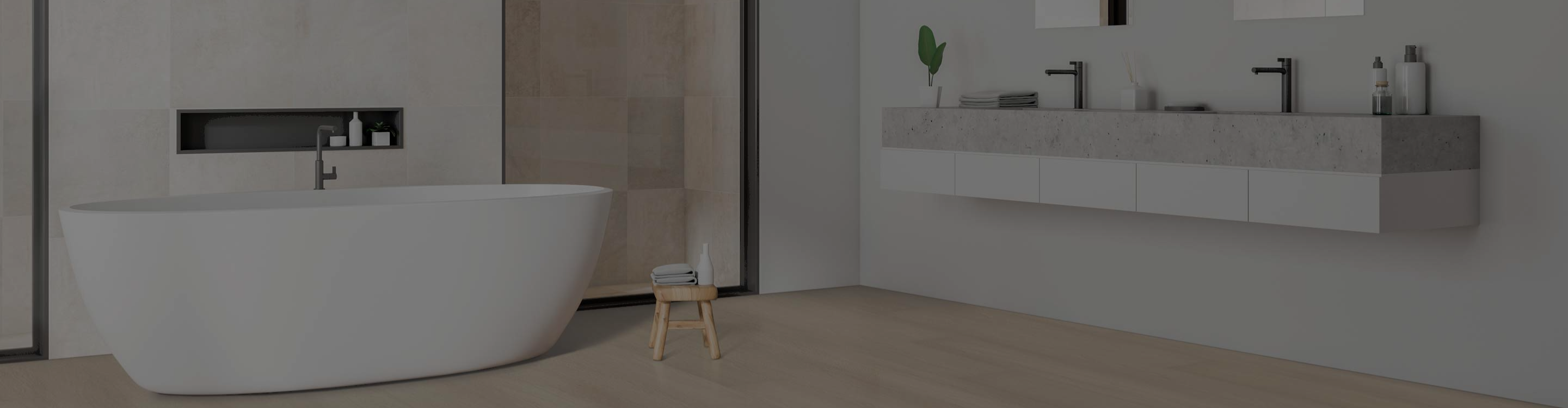 soaker tub bathroom with tile flooring and custom tile shower backsplash surround
